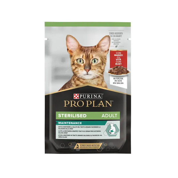 PURINA® PRO PLAN® Gato STERILISED Buey en Salsa